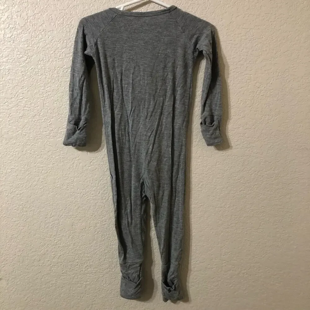 Little Sleepies Heather Gray Bamboo Zippy - Size 6-12 Months
